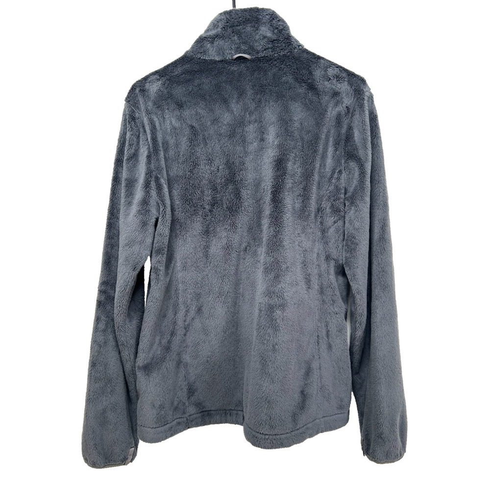 The North Face Gray Full Zip Osito Fleece Coat Jacket Plush Fuzzy Silver Size L - Picture 2 of 9